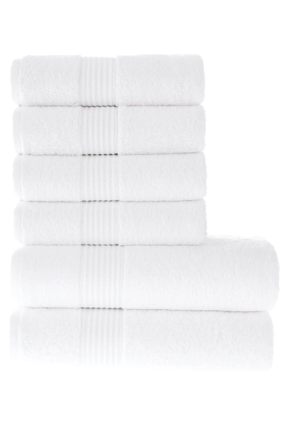 MAURA HOME Luxury Bath Towel Set 100% Cotton Hotel & Spa Quality 2 Large Bath Towels 70 x 140 cm 4 Large Hand Towels 50 x 100 Quick Drying Terry Towels Soft, Plush and Highly Absorbent White