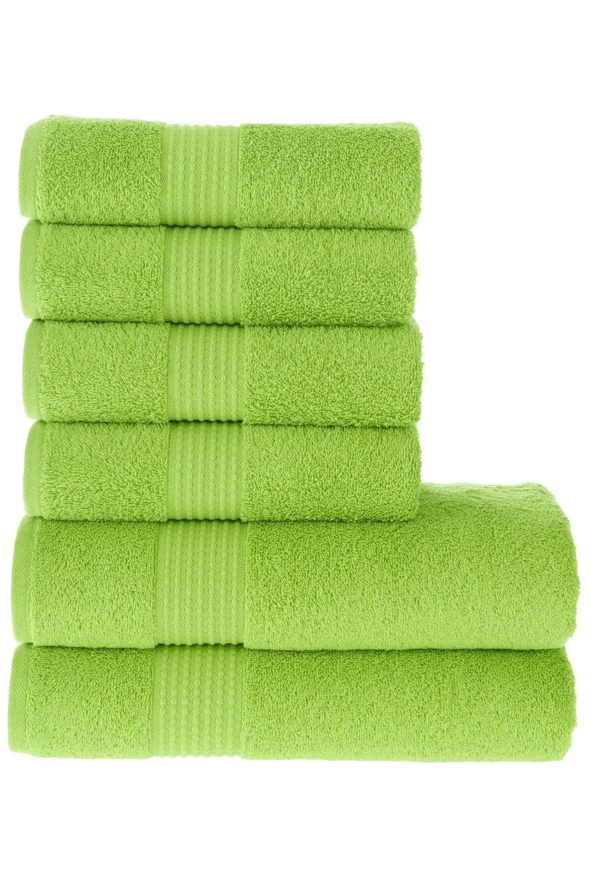 MAURA HOME Luxury Bath Towel Set 100% Cotton Hotel & Spa Quality 2 Large Bath Towels 70 x 140 cm 4 Large Hand Towels 50 x 100 Quick Drying Terry Towels Soft, Plush and Highly Absorbent Green