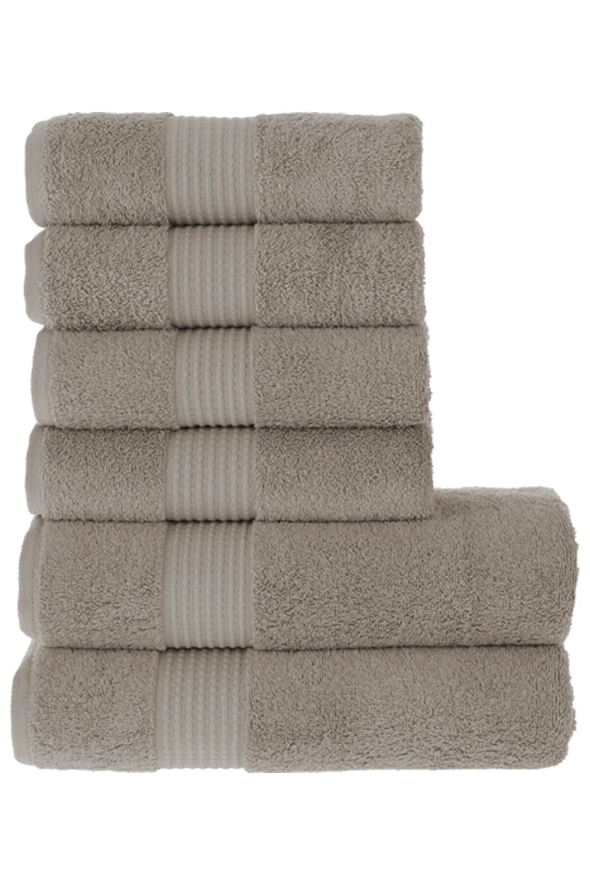 MAURA HOME Luxury Bath Towel Set 100% Cotton Hotel & Spa Quality 2 Large Bath Towels 70 x 140 cm 4 Large Hand Towels 50 x 100 Quick Drying Terry Towels Soft, Plush and Highly Absorbent Brown