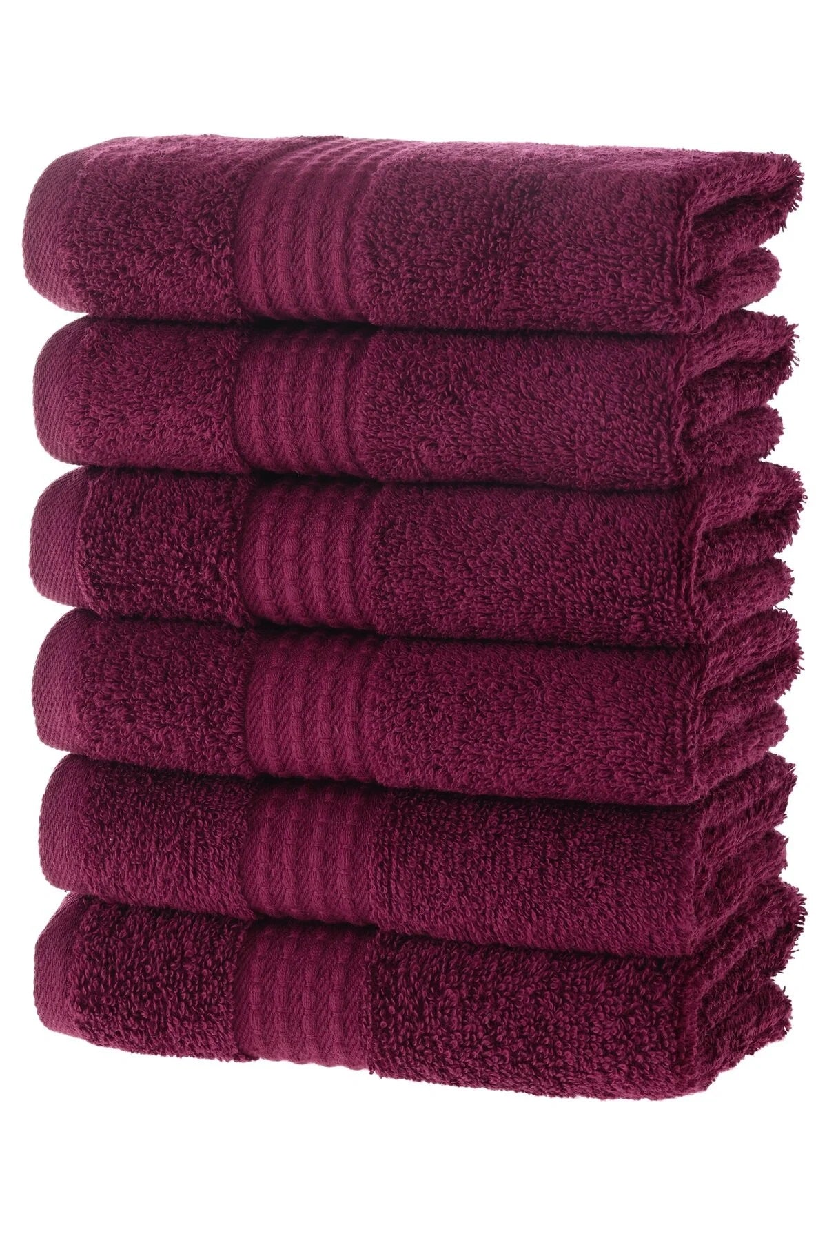 MAURA HOME Luxury Guest Towels Set 100% Cotton Hotel & Spa Quality 6 Large Guest Towels 30 x 50 Quick Drying Terry Towels. Soft, Plush and Highly Absorbent Burgundy