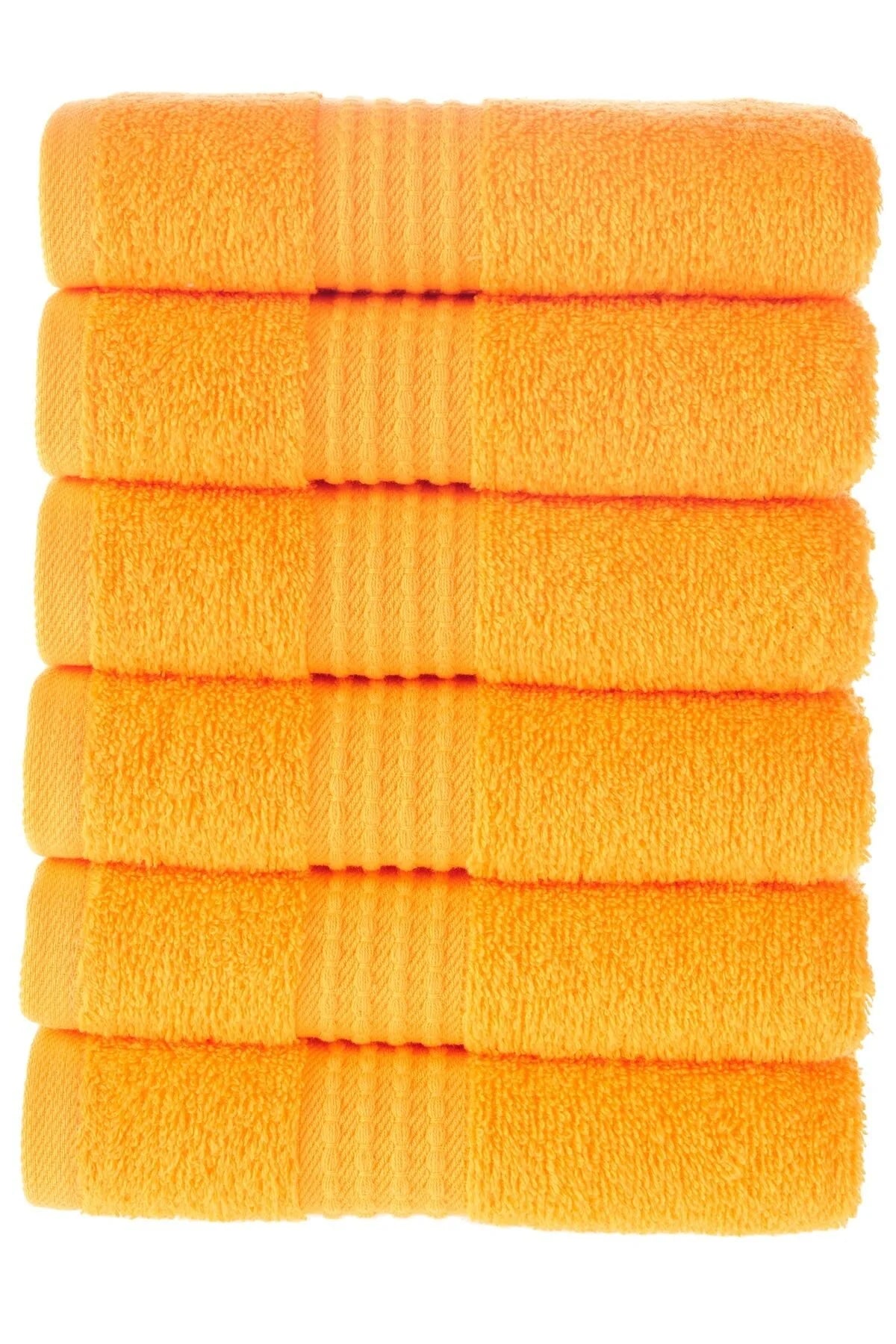 MAURA HOME Luxury Guest Towels Set 100% Cotton Hotel & Spa Quality 6 Large Guest Towels 30 x 50 Quick Drying Terry Towels. Soft, Plush and Highly Absorbent Orange