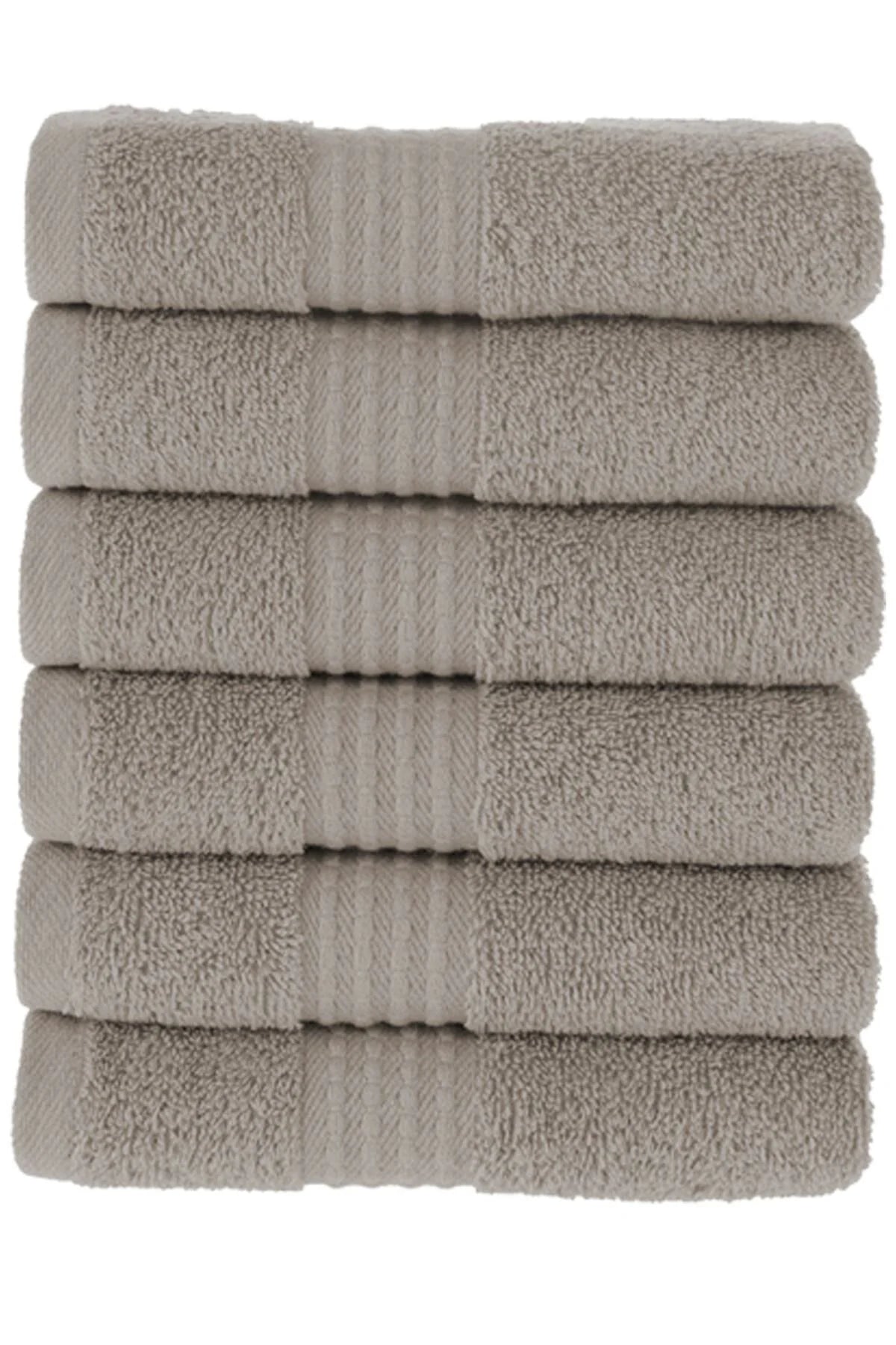 MAURA HOME Luxury Guest Towels Set 100% Cotton Hotel & Spa Quality 6 Large Guest Towels 30 x 50 Quick Drying Terry Towels. Soft, Plush and Highly Absorbent Brown