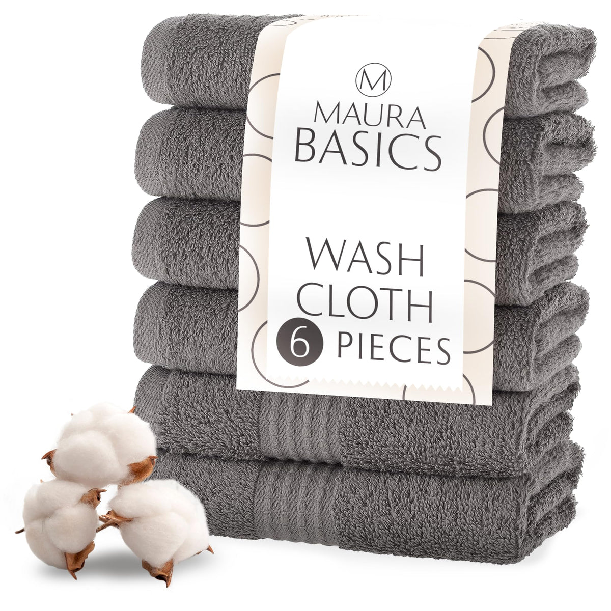 MAURA HOME 4 Piece Bath Towel Set. Extra Large Premium Turkish Towels. Thick, Soft, Plush and Highly Absorbent Luxury Hotel & Spa Quality Towels Space Gray
