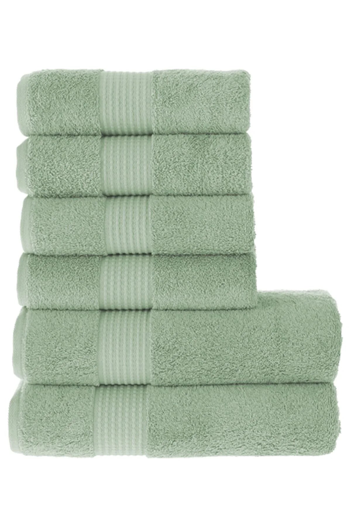 MAURA HOME Luxury Bath Towel Set 100% Cotton Hotel & Spa Quality 2 Large Bath Towels 70 x 140 cm 4 Large Hand Towels 50 x 100 Quick Drying Terry Towels Soft, Plush and Highly Absorbent Midnight Green