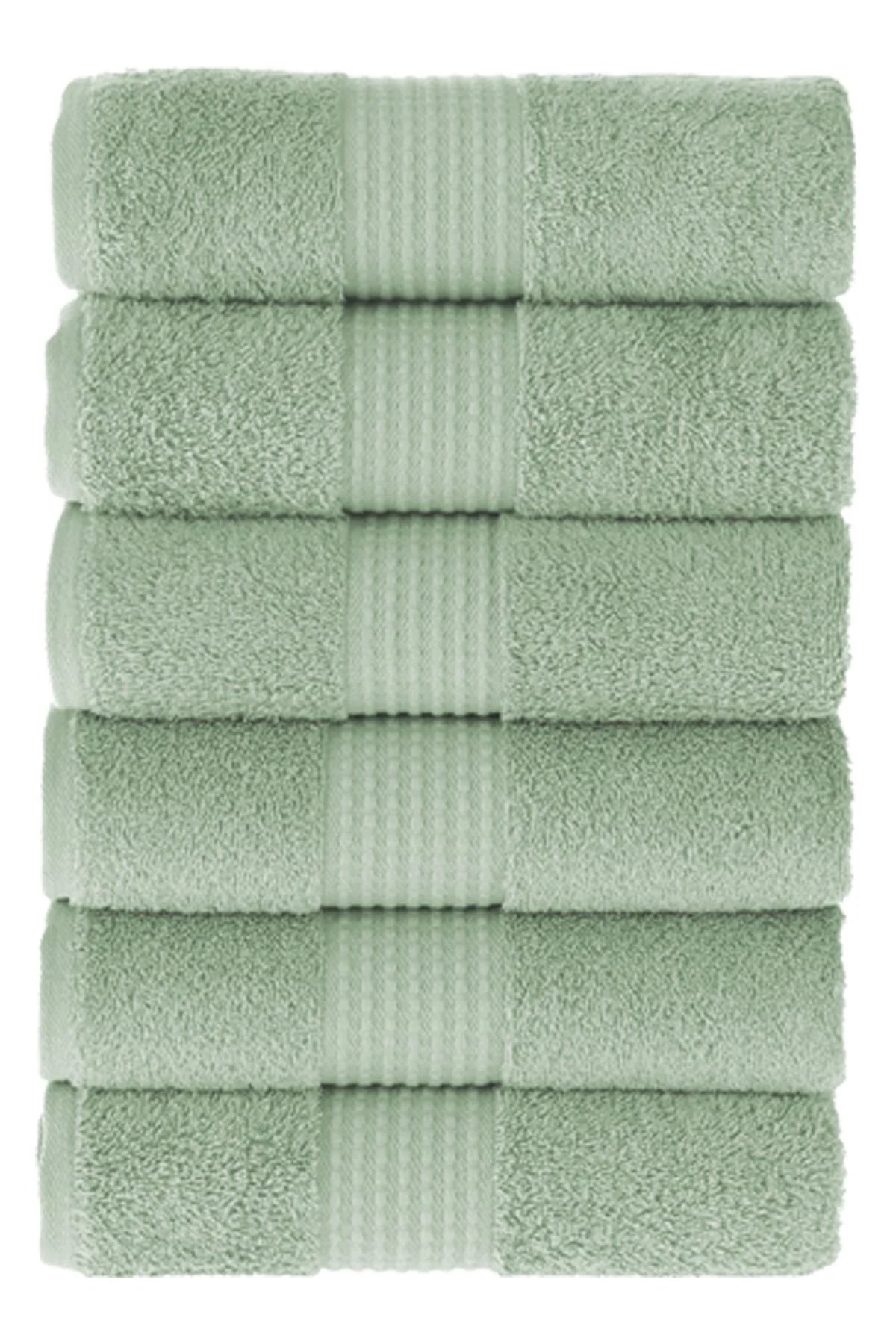 MAURA HOME Luxury Hand Towel Set 100% Cotton Hotel & Spa Quality 6 Large Hand Towels 50 x 100 cm Quick Drying Terry Towels. Soft, Plush and Highly Absorbent Dry Rose