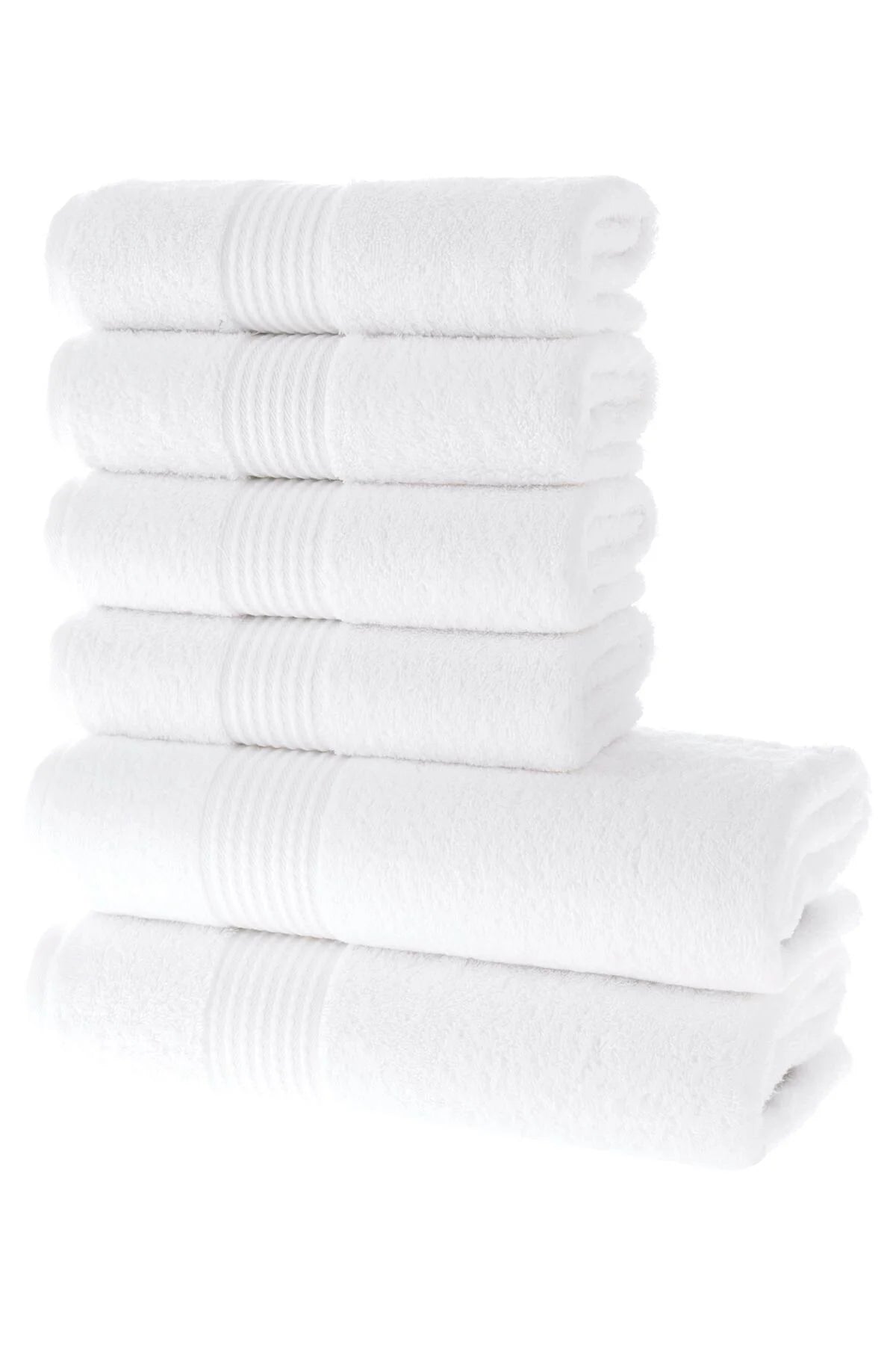 MAURA HOME Luxury Bath Towel Set 100% Cotton Hotel & Spa Quality 2 Large Bath Towels 70 x 140 cm 4 Large Hand Towels 50 x 100 Quick Drying Terry Towels Soft, Plush and Highly Absorbent White
