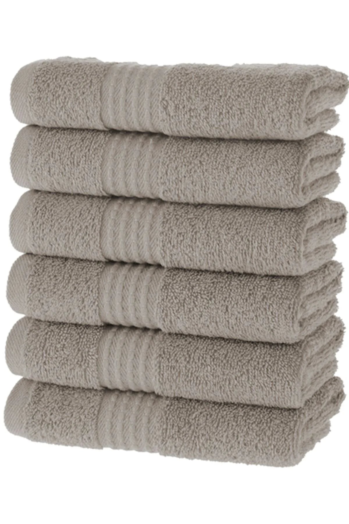 MAURA HOME Luxury Guest Towels Set 100% Cotton Hotel & Spa Quality 6 Large Guest Towels 30 x 50 Quick Drying Terry Towels. Soft, Plush and Highly Absorbent Brown