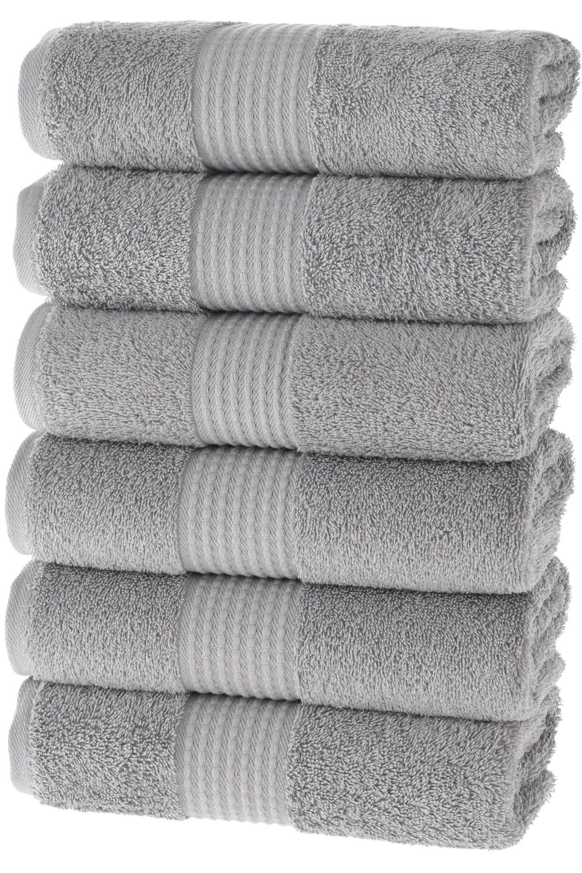MAURA HOME Luxury Hand Towel Set 100% Cotton Hotel & Spa Quality 6 Large Hand Towels 50 x 100 cm Quick Drying Terry Towels. Soft, Plush and Highly Absorbent Green