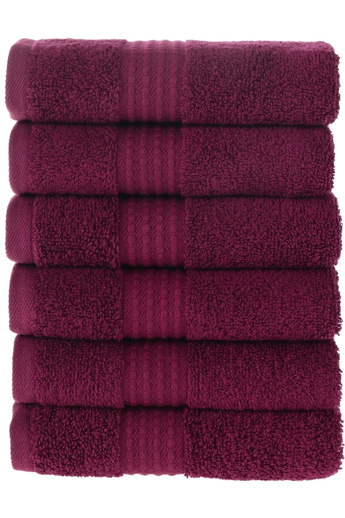 MAURA HOME Luxury Guest Towels Set 100% Cotton Hotel & Spa Quality 6 Large Guest Towels 30 x 50 Quick Drying Terry Towels. Soft, Plush and Highly Absorbent Burgundy