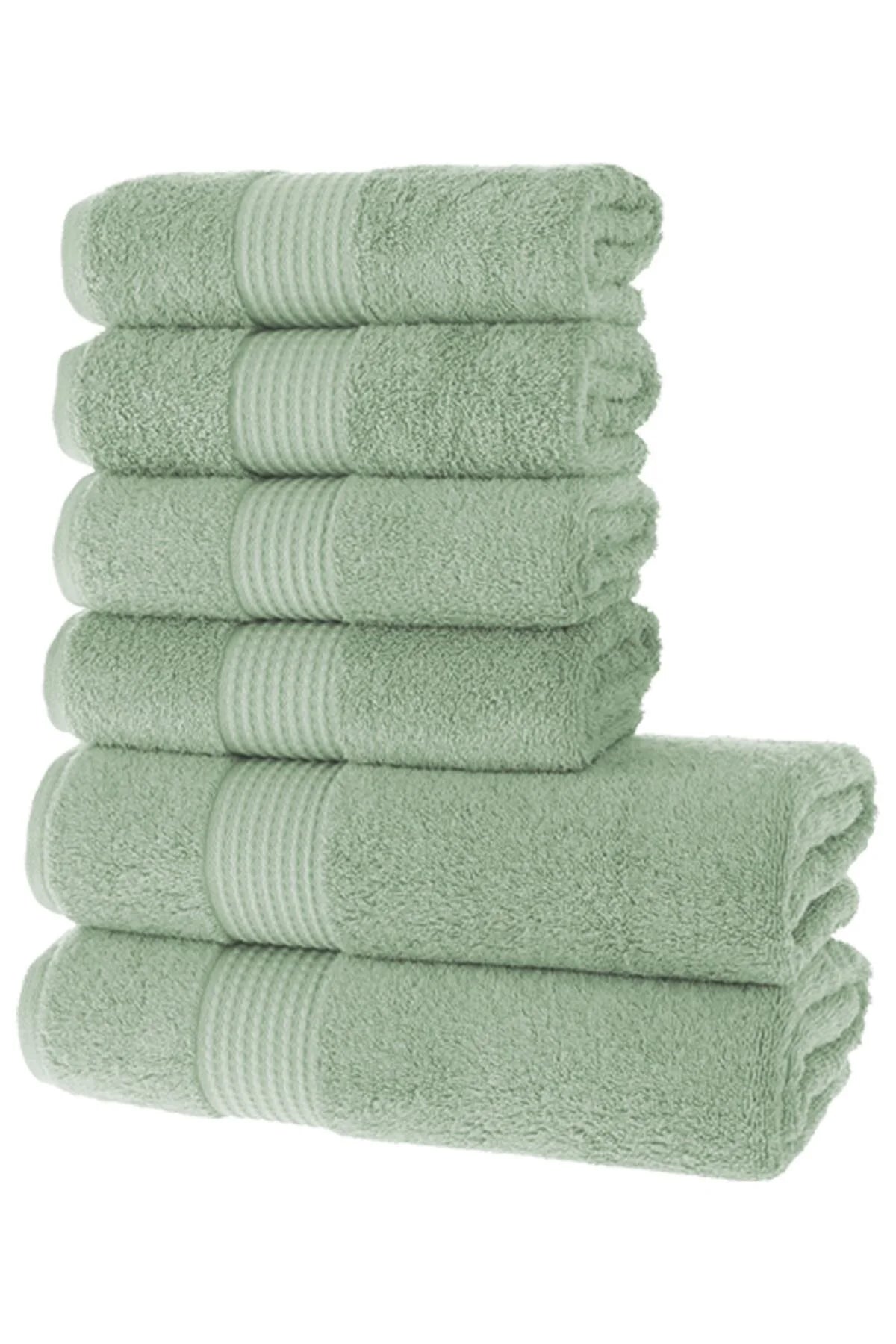 MAURA HOME Luxury Bath Towel Set 100% Cotton Hotel & Spa Quality 2 Large Bath Towels 70 x 140 cm 4 Large Hand Towels 50 x 100 Quick Drying Terry Towels Soft, Plush and Highly Absorbent Midnight Green